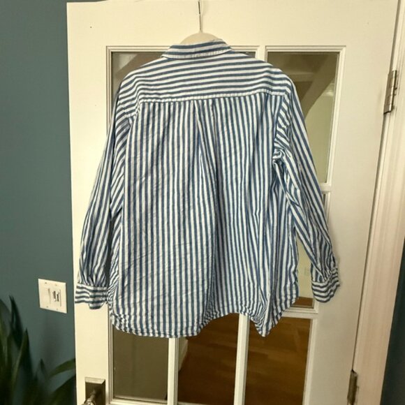 Sezane Blue and White Striped Button Down Shirt - Picture 3 of 3
